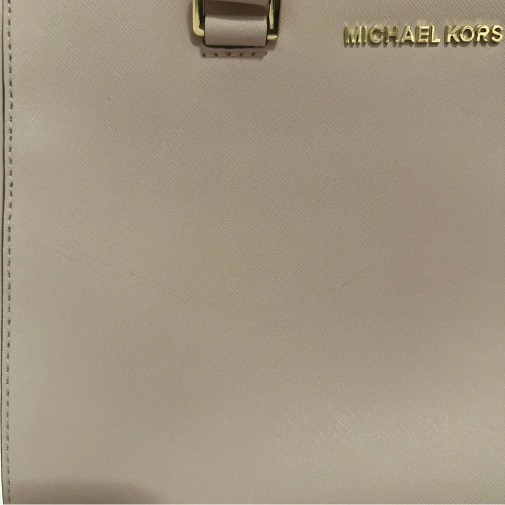 Michael Kors Kellen Saffiano Leather Medium Satchel Blossom Pink - Picture 13 of 13
